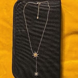 North Star Necklace Elegant Gold Tone